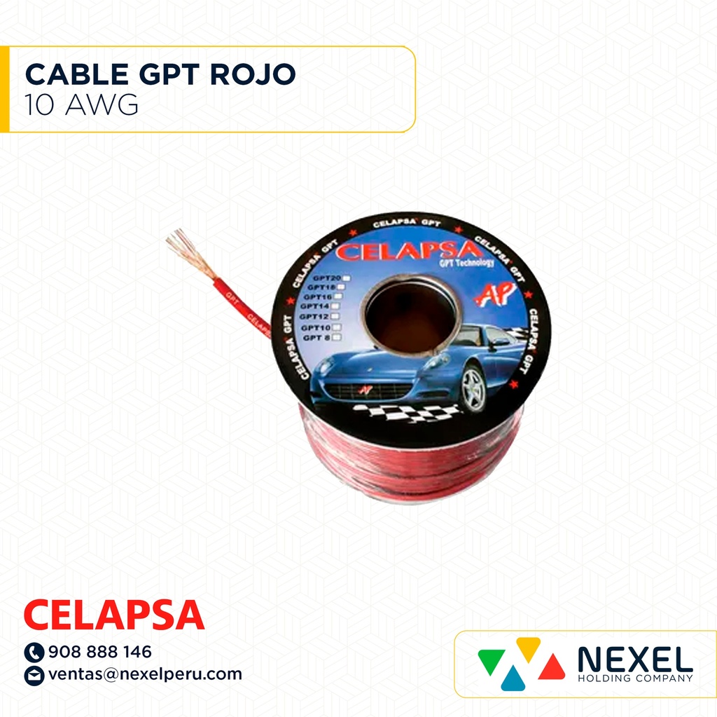 CABLE GPT 10AWG ROJO CELAPSA
