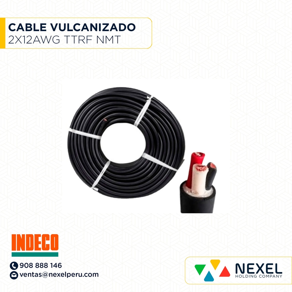 CABLE VULCANIZADO TTRF NMT 3X10AWG NEGRO INDECO