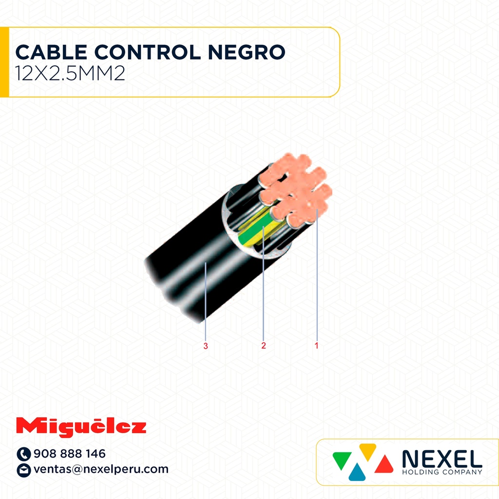 CABLE CONTROL 12X2.5MM2 NEGRO MIGUELEZ