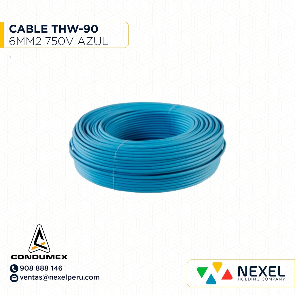 CABLE TIPO NH-80 6MM2 450/750V AZUL CONDUMEX