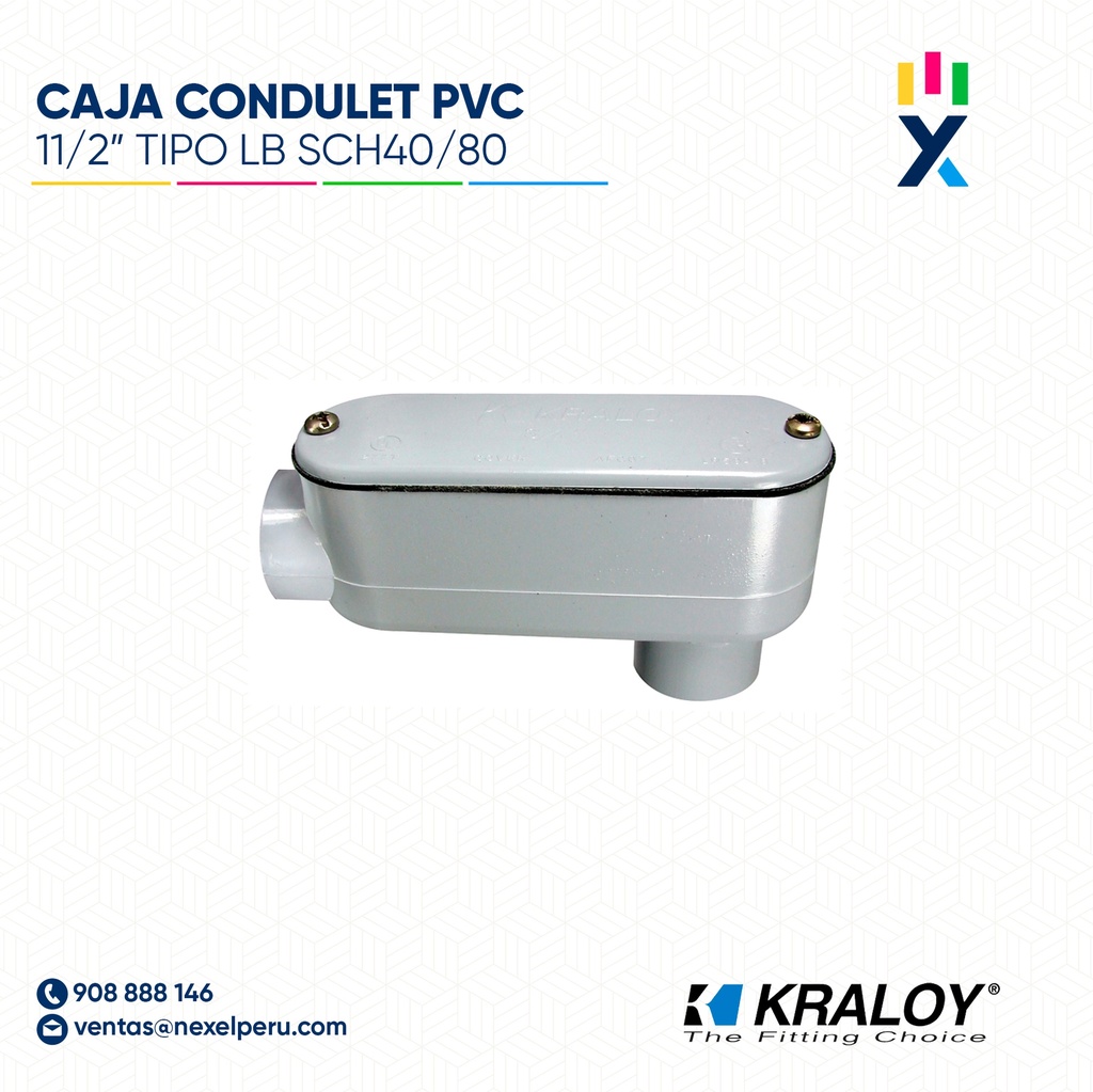 CAJA CONDULET PVC  OVALADA TIPO LB SCH40/80 11/2" (38MM) UL651 KRALOY