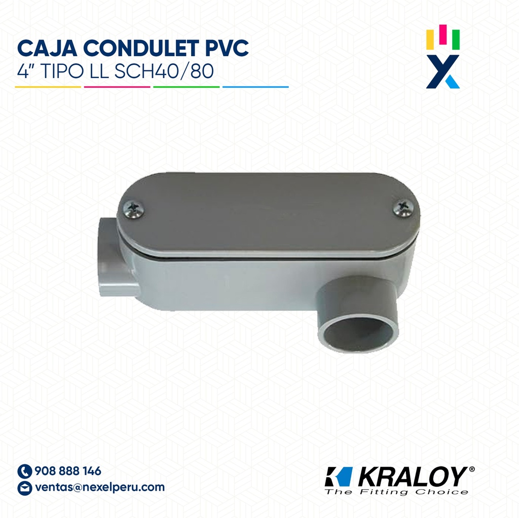 CAJA CONDULET PVC OVALADA TIPO LL SCH40/80 4" (100MM) UL651 KRALOY