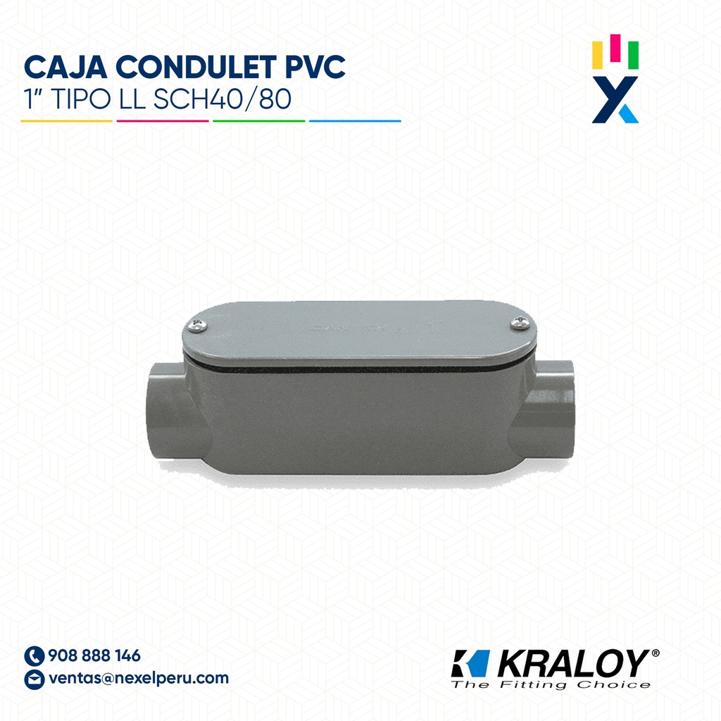 CAJA CONDULET PVC OVALADA TIPO C SCH40/80 1" (25MM) UL651 KRALOY