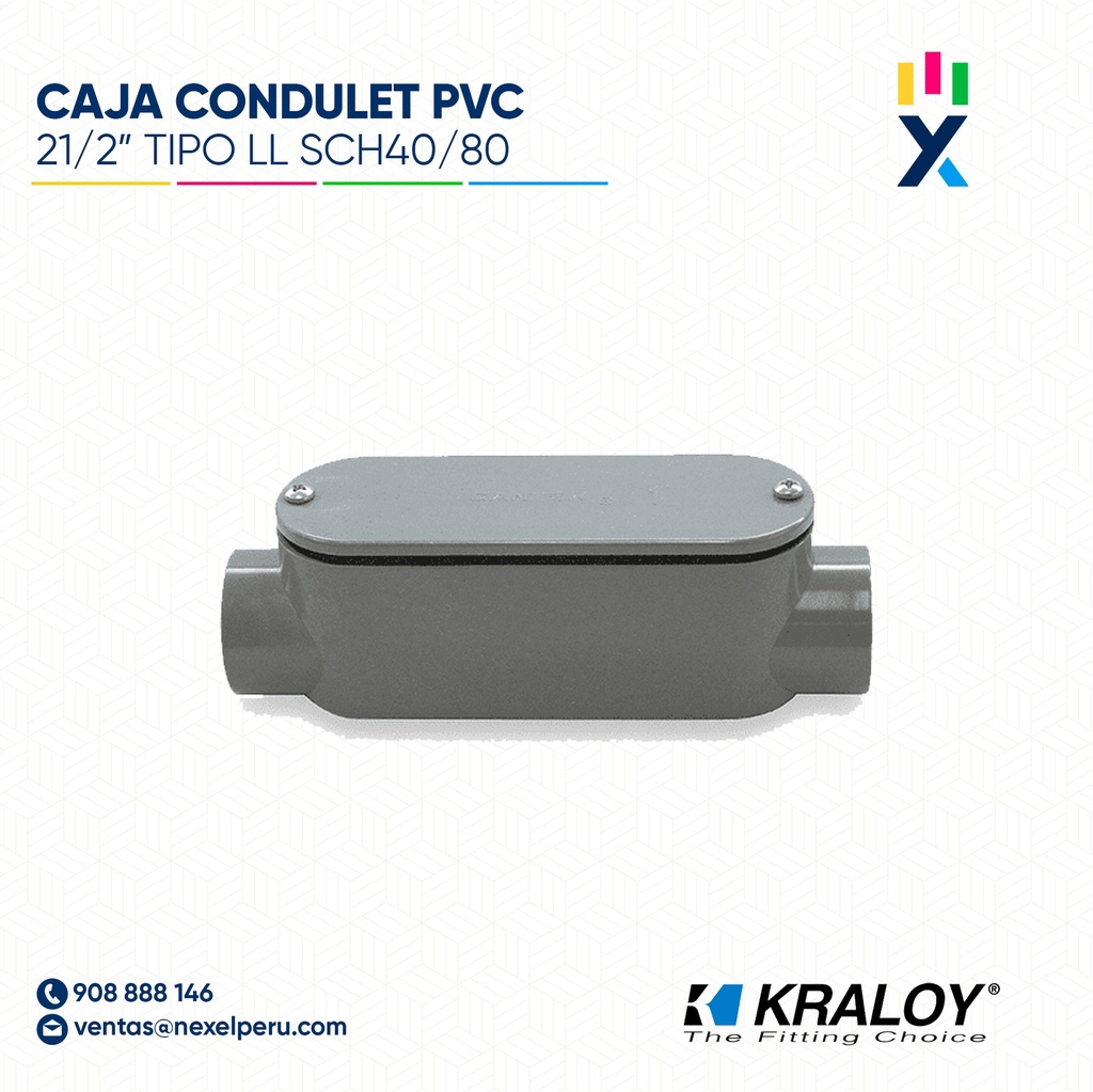 CAJA CONDULET PVC OVALADA TIPO C SCH40/80 21/2" (62MM) UL651 KRALOY