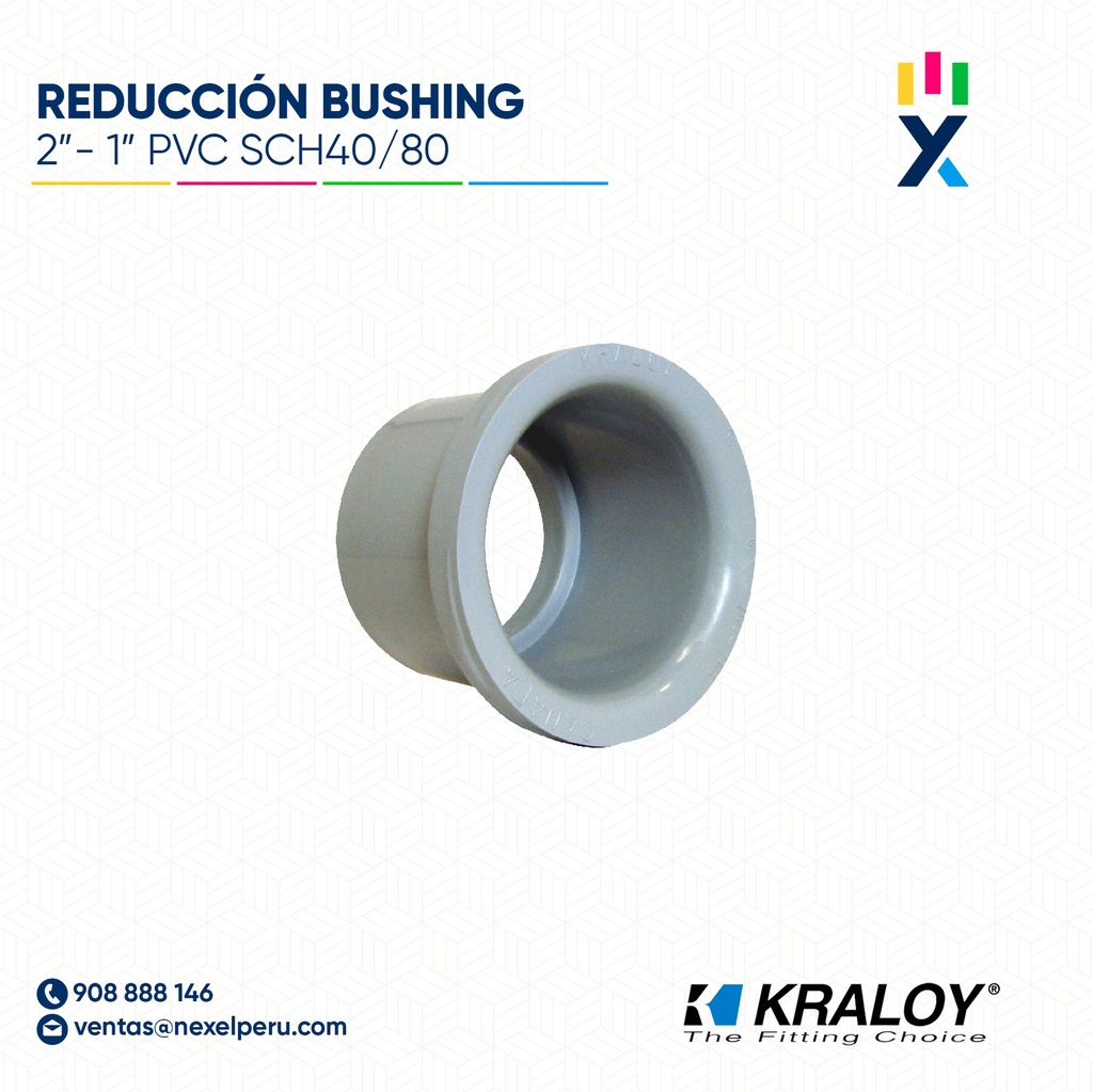 RED BUSHING PVC SCH40/80 2" - 1" (50MMX25MM") UL651 KRALOY