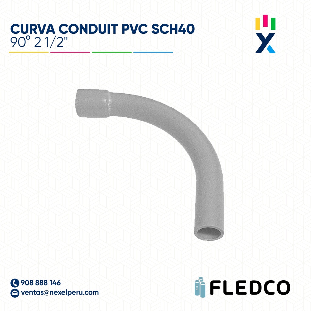 CURVA CONDUIT PVC 90° SCH40 21/2" XTR. BELL FLEDCO