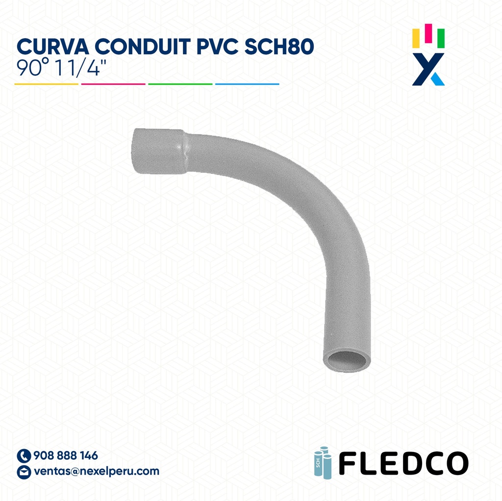 CURVA CONDUIT PVC 90° SCH80 11/4" XTR. BELL FLEDCO