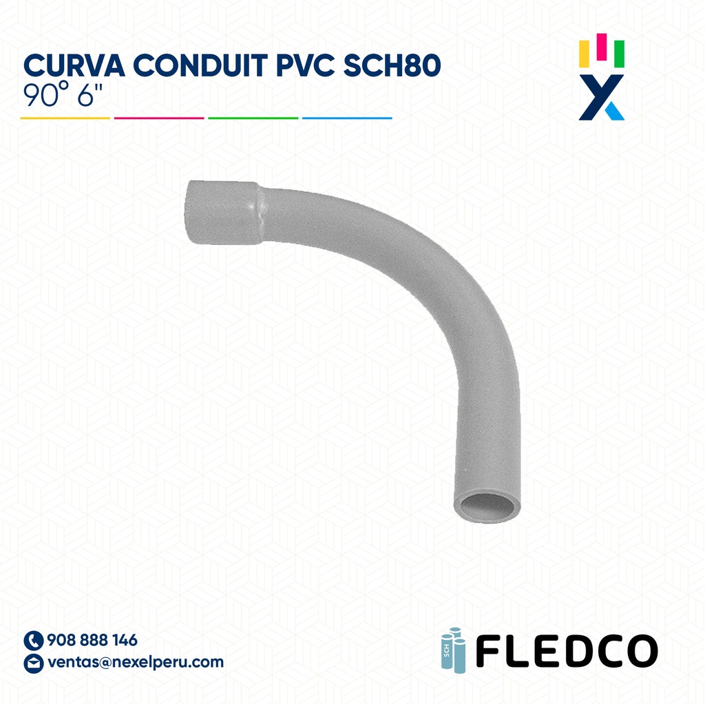 CURVA CONDUIT PVC 90° SCH80 6" XTR. BELL FLEDCO