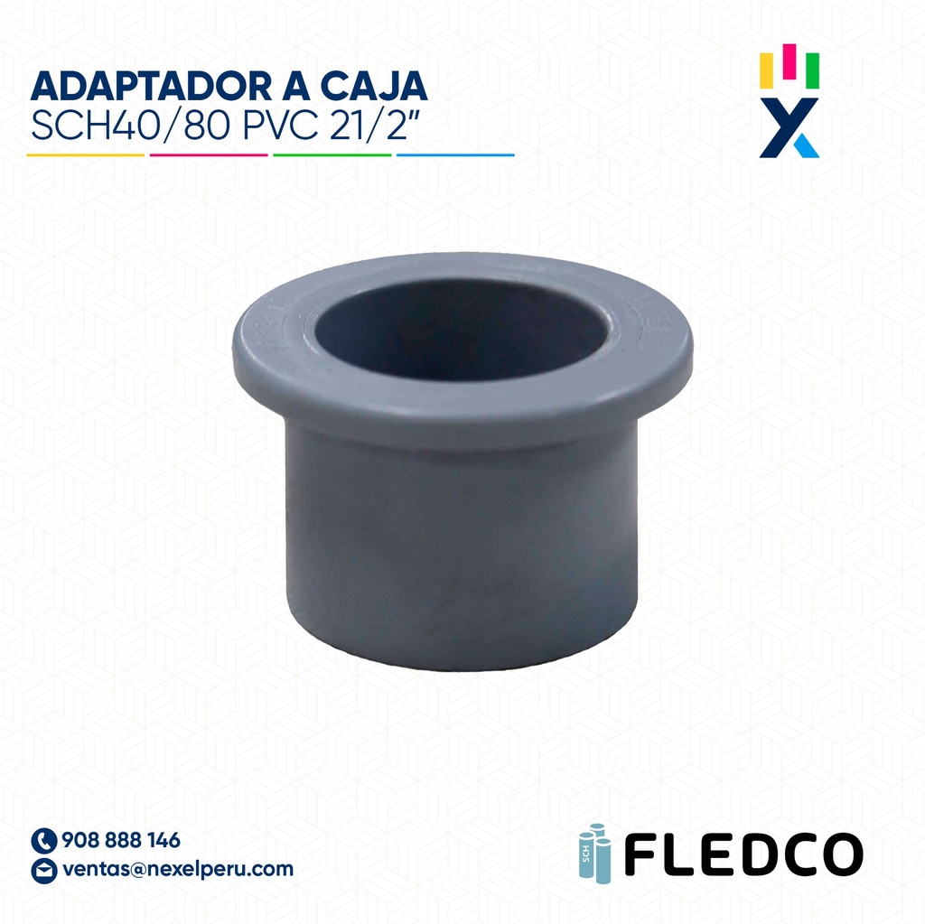 ADAPTADOR A CAJA PVC SCH40/80 21/2" FLEDCO