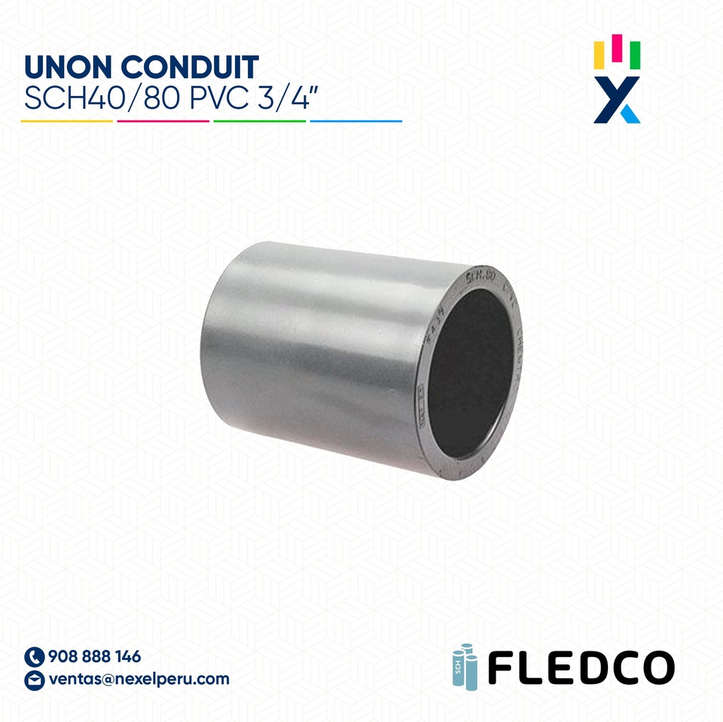 UNION CONDUIT PVC SCH40/80 3/4" FLEDCO