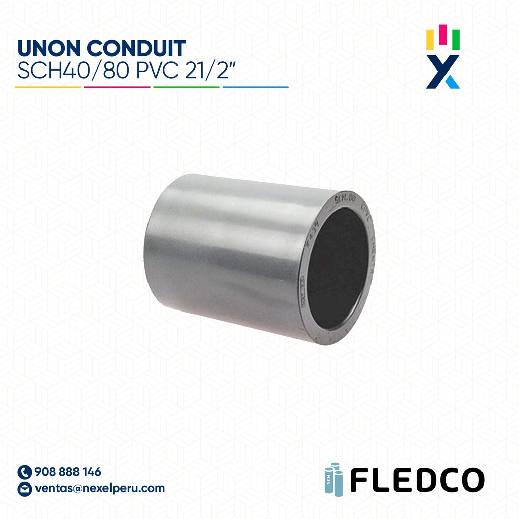 UNION CONDUIT PVC SCH40/80 21/2" FLEDCO