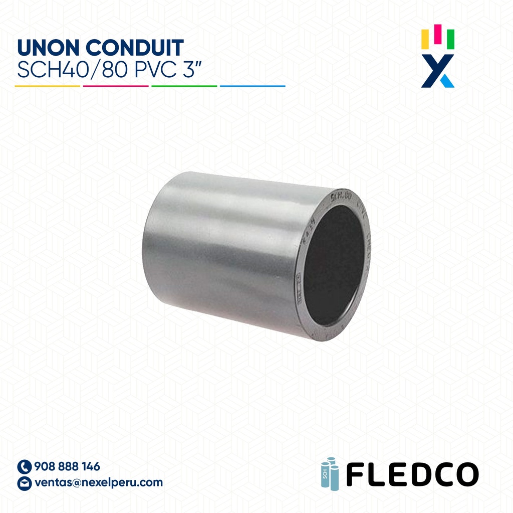 UNION CONDUIT PVC SCH40/80 3" FLEDCO
