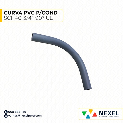 [B743566] CURVA PVC P/COND SCH40 3/4" 90° UL