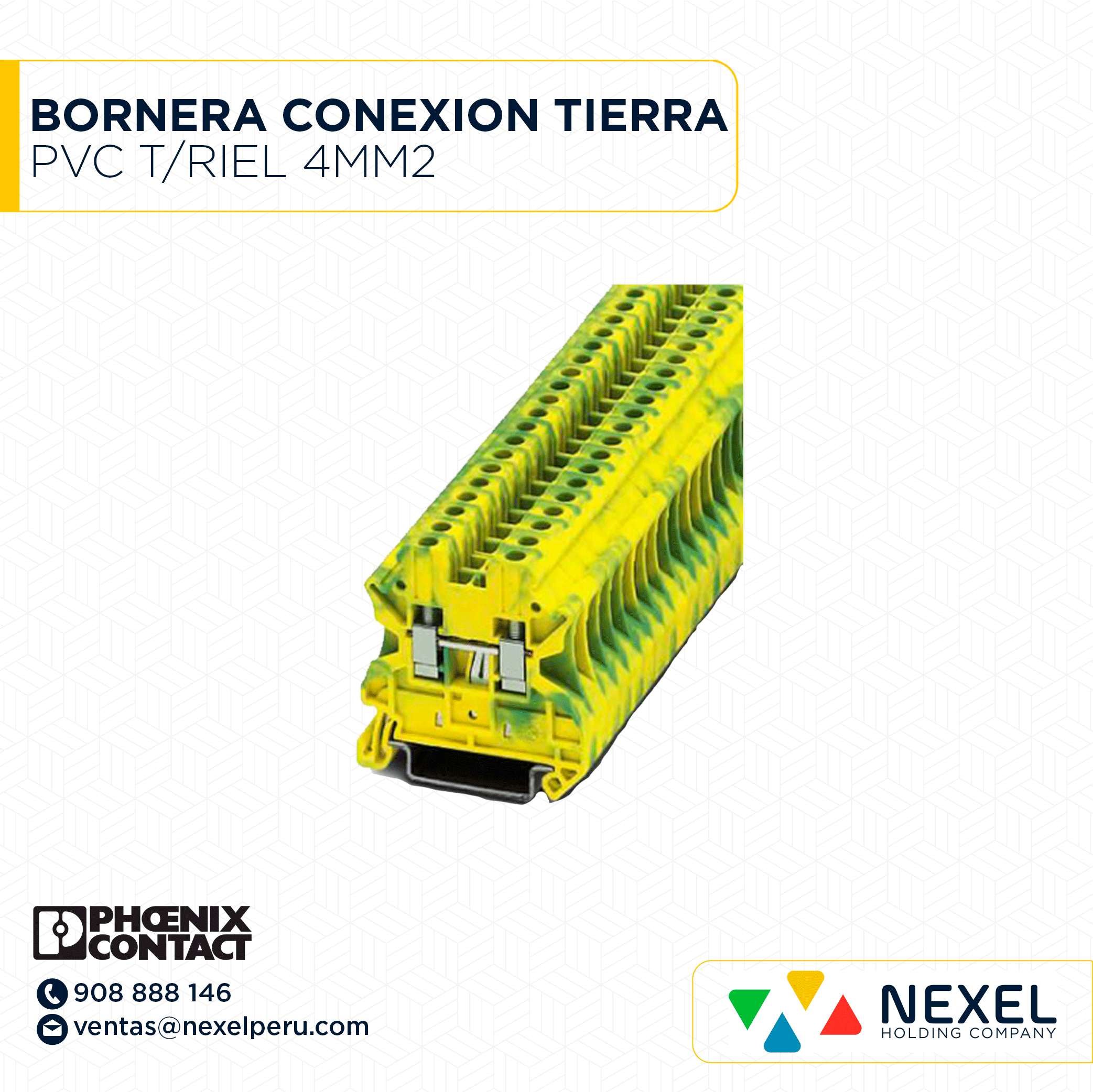 [F142689] BORNERA DE CONEXION A TIERRA PVC T/RIEL 4MM2  PHENIX CONTACT