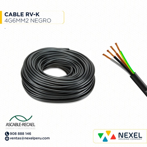 [A243548] CABLE RV-K 0,6/1KV 4G6MM2 NEGRO ASCABLE