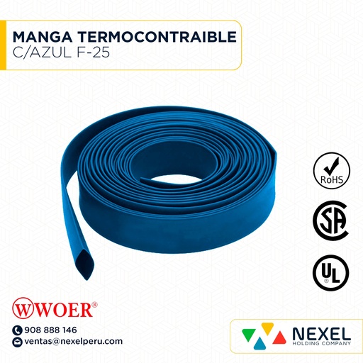 [F72212-3] MANGA TERMOCONTRAIBLE C/AZUL F-25 WOER