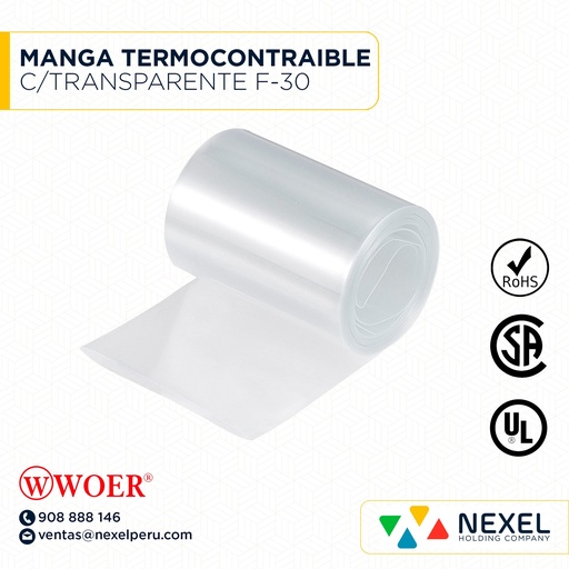 [F72285-5] MANGA TERMOCONTRAIBLE C/TRANSPARENTE F-30 WOER