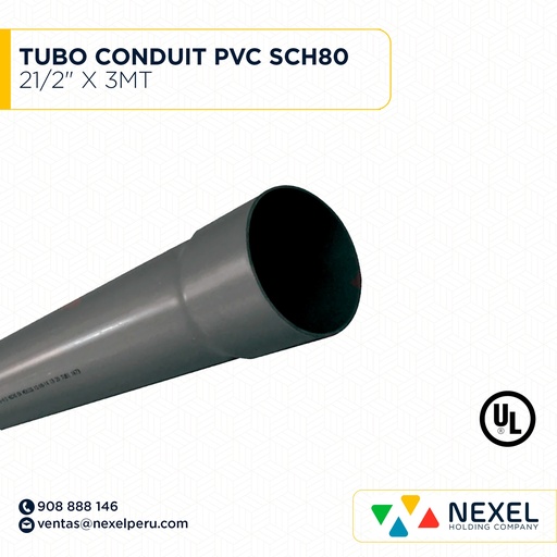 [B743520] TUBO CONDUIT PVC SCH80 21/2" X 3MT