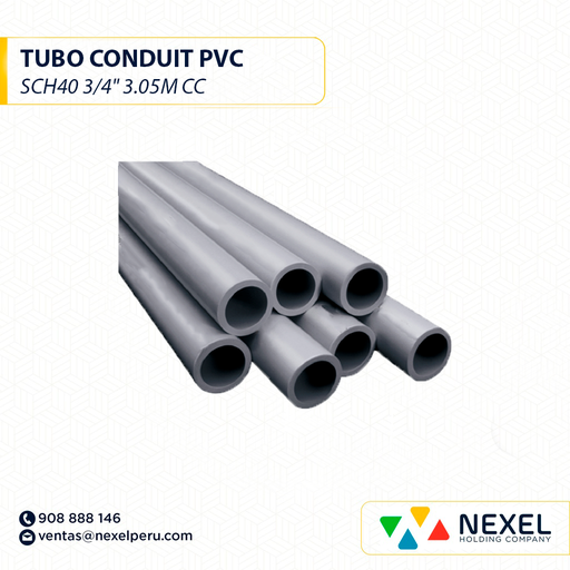 [B743505-1] TUBO CONDUIT PVC SCH40 3/4" 3.05M CC