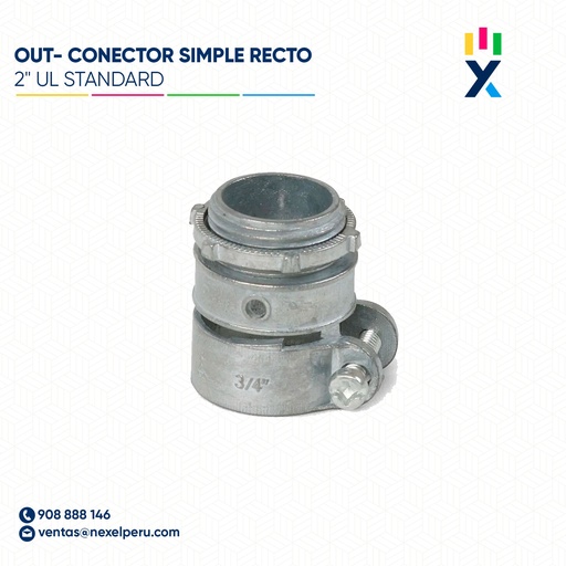 [B61351-O] OUT- CONECTOR SIMPLE RECTO 2" UL STANDARD