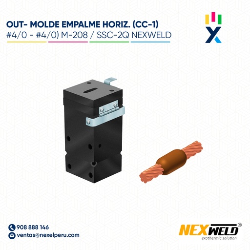 [E16069-O] OUT- MOLDE EMPALME HORIZ. (CC-1) (#4/0 - #4/0) M-208 / SSC-2Q CART. 90 NEXWELD