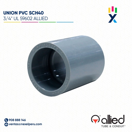 [B743721] UNION PVC SCH40 3/4" UL 59602 ALLIED