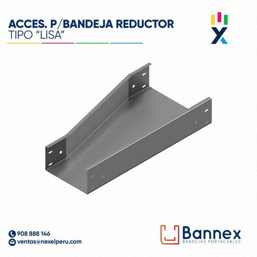 [C144046] ACCES. "REDUCTOR"  TIPO "LISA" 150x60MM 2MM C/TAPA INC. UNION BANNEX