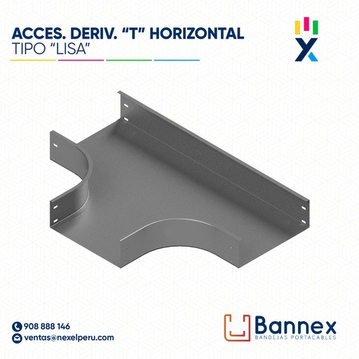 [C144853] ACCES. DERIV. "T" HORIZONTAL  TIPO "LISA" 400x60MM 1.2MM C/TAPA INC. UNION BANNEX