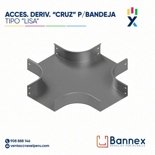 [C145248] ACCES. DERIV. "CRUZ" TIPO "LISA" 450x60MM 1.2MM C/TAPA INC. UNION BANNEX