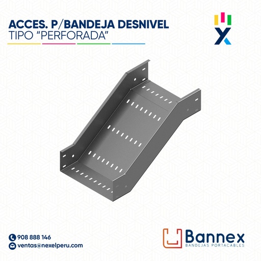 [C146937] ACCES. "DESNIVEL"  TIPO "PERFORADA" 150x60MM 1.2MM C/TAPA INC. UNION BANNEX
