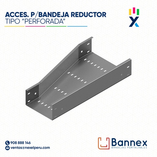 [C147103] ACCES. "REDUCTOR"  TIPO "PERFORADA" 100x100MM 1.2MM C/TAPA INC. UNION BANNEX