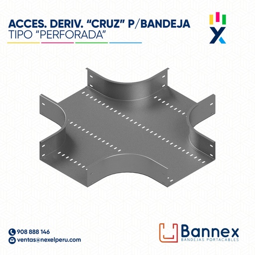 [C148281] ACCES. DERIV. "CRUZ" TIPO "PERFORADA" 100x100MM 1.5MM C/TAPA INC. UNION BANNEX