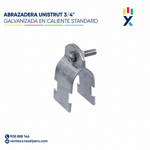 [N36540] ABRAZADERA UNISTRUT 3/4" GALVANIZADA EN CALIENTE STANDARD
