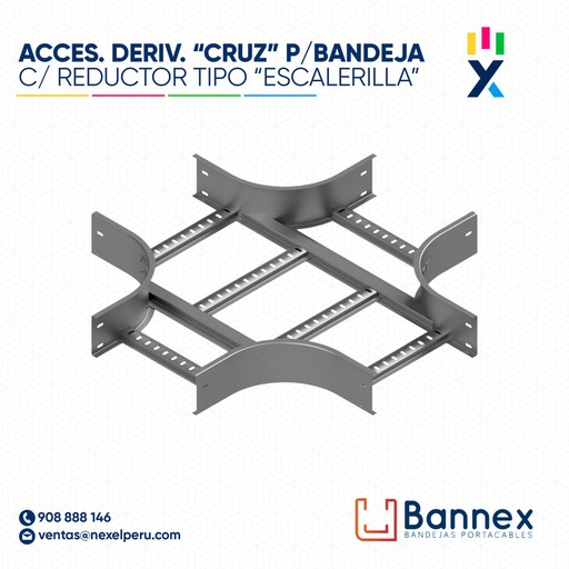 [C150989] ACCES. DERIV. "CRUZ" C/ REDUCTOR TIPO "ESCALERILLA" 200x60MM 1.5MM S/TAPA INC. UNION BANNEX