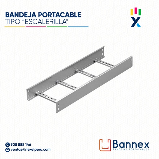 [C152669] BANDEJA MET. GALV. PORTACABLE TIPO "ESCALERILLA" 350x60x2400MM 1.5MM C/TAPA INC. UNION BANNEX