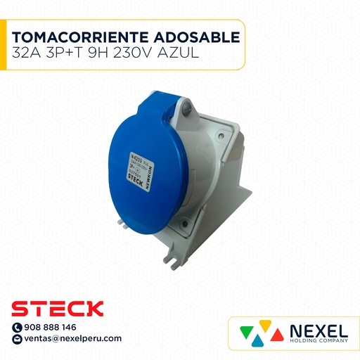 [F111997-O] OUT- TOMACORRIENTE ADOSABLE 32A 3P+T 9H 230V AZUL IP44 / N-4209 STECK