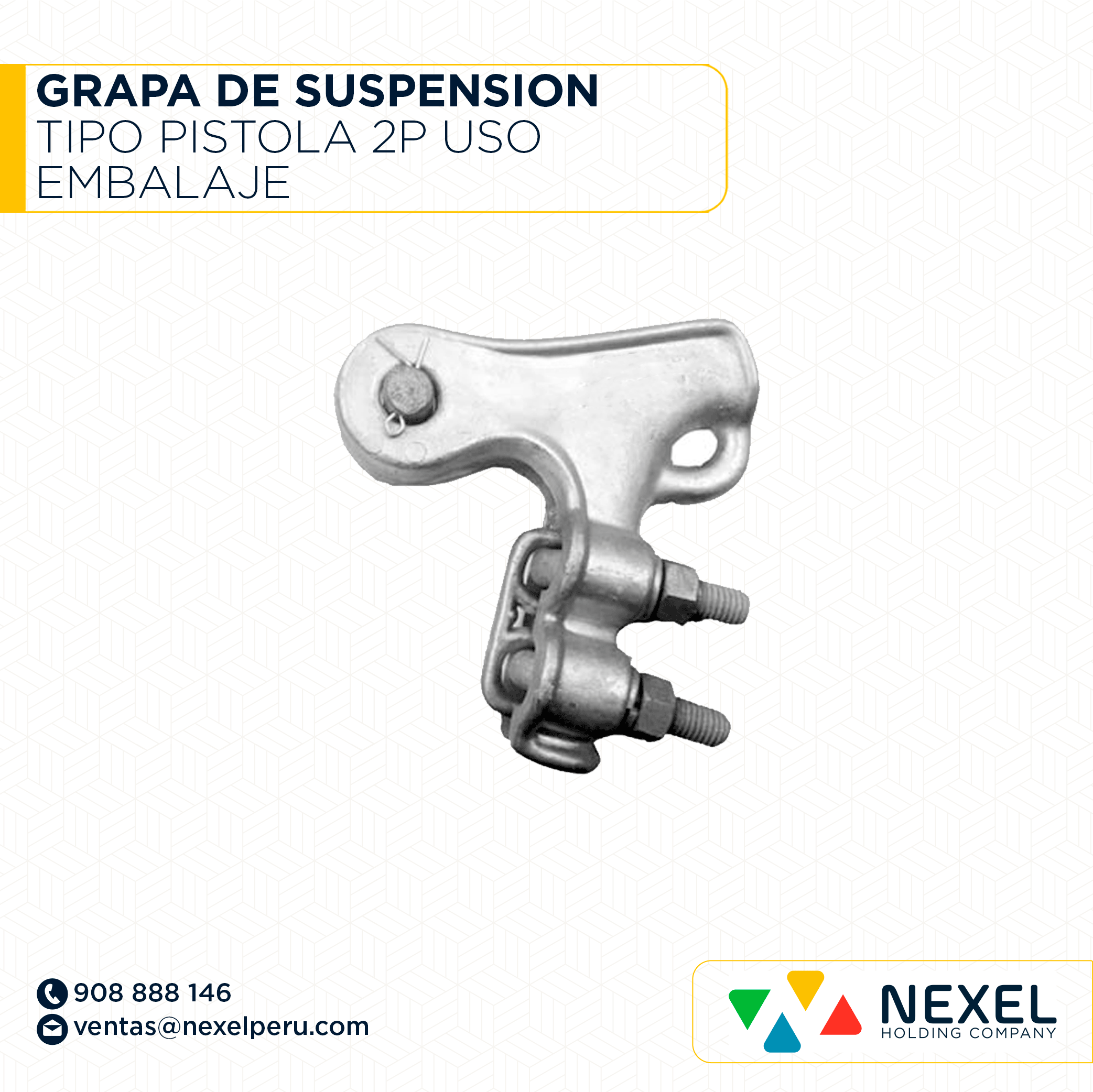 [J83351] GRAPA DE SUSPENSION TIPO PISTOLA 2P USO EMBALAJE NACIONAL