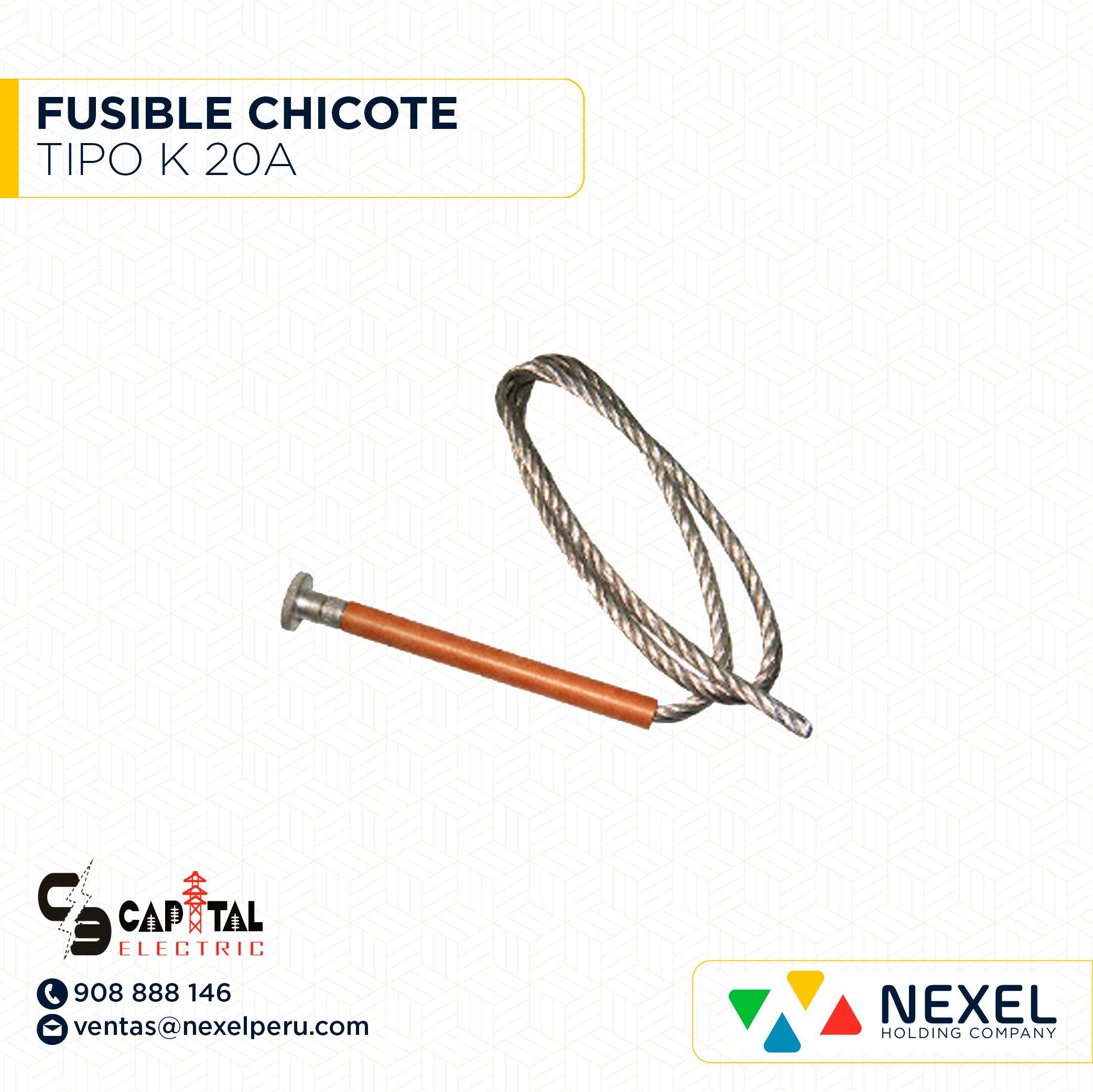 [J122338] FUSIBLE CHICOTE TIPO K 20A CAPITAL ELECTRIT