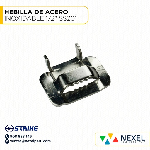 [L21141] HEBILLA DE ACERO INOXIDABLE 1/2" SS201 STRIKE