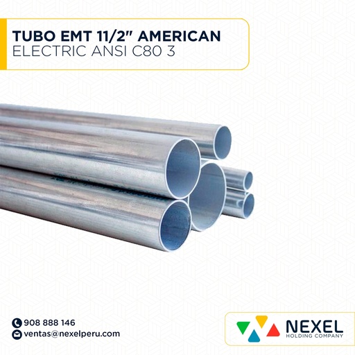 [B16274] TUBO EMT 11/2" AMERICAN ELECTRIC ANSI C80 3 STANDARD