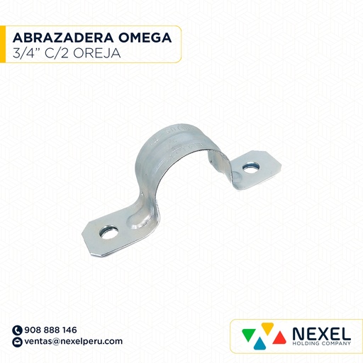 [N54350] ABRAZADERA OMEGA 3/4" C/2 OREJAS EMT P-1.20MM NACIONAL