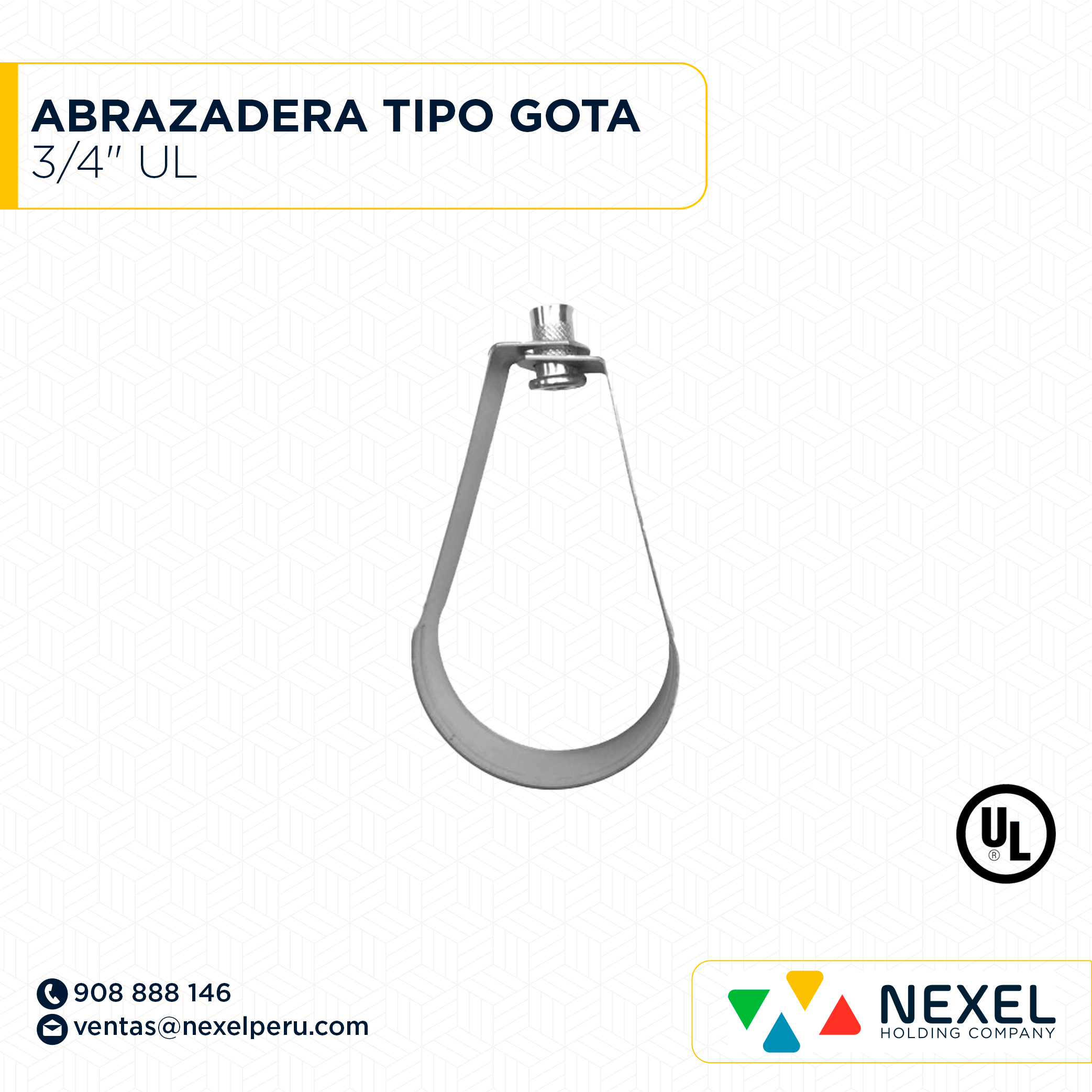 [N43060] ABRAZADERA TIPO GOTA 3/4" NACIONAL
