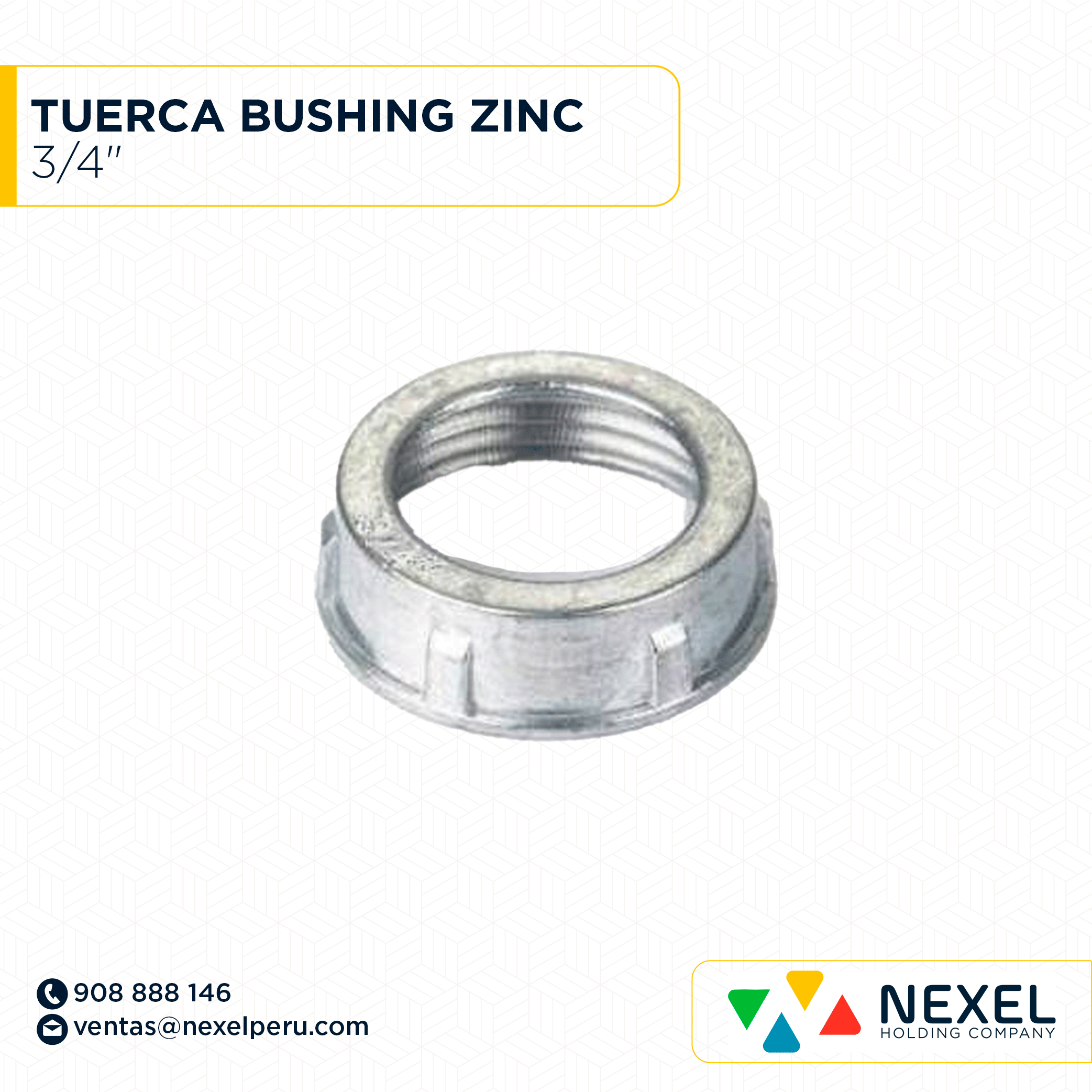 [B93055] TUERCA BUSHING 3/4" ZINC STANDARD
