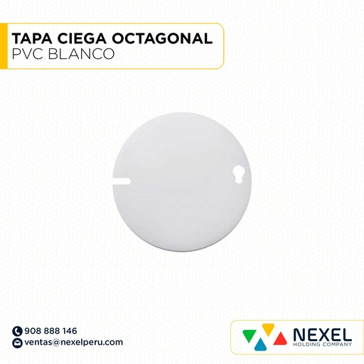[B82483] TAPA CIEGA OCTAGONAL PVC BLANCO STANDARD