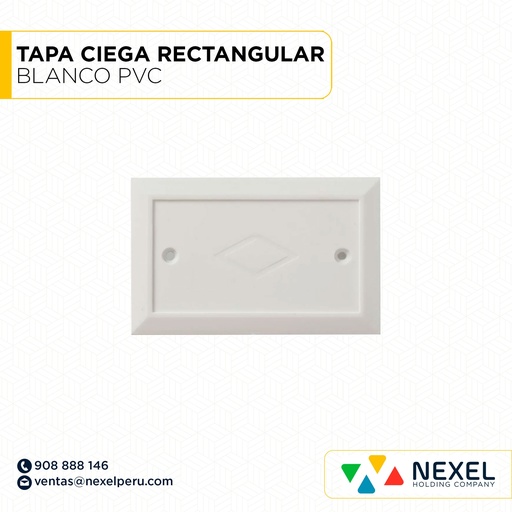 [B82482] TAPA CIEGA RECTANGULAR BLANCO PVC STANDARD