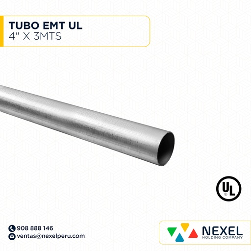 [B12316] TUBO EMT 4" X 3MT UL STANDARD