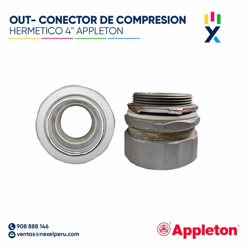[B52041-O] OUT- CONECTOR DE COMPRESION HERMETICO 4" APPLETON