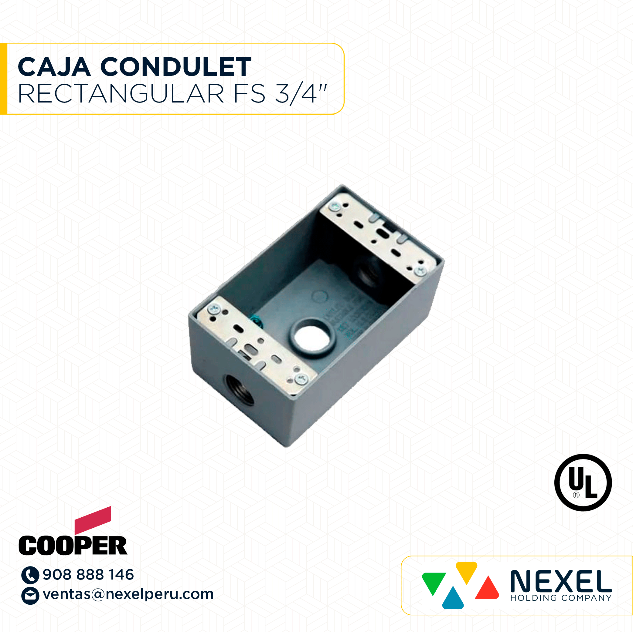 [B91751] CAJA CONDULET RECTANGULAR FS 3/4" 1116D-PT (REV.A) COPPER