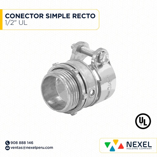 [B61750] CONECTOR SIMPLE RECTO 1/2" UL STANDARD