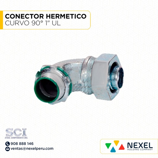[B51693-O] OUT-CONECTOR HERMETICO CURVO 90° 1" UL SCI